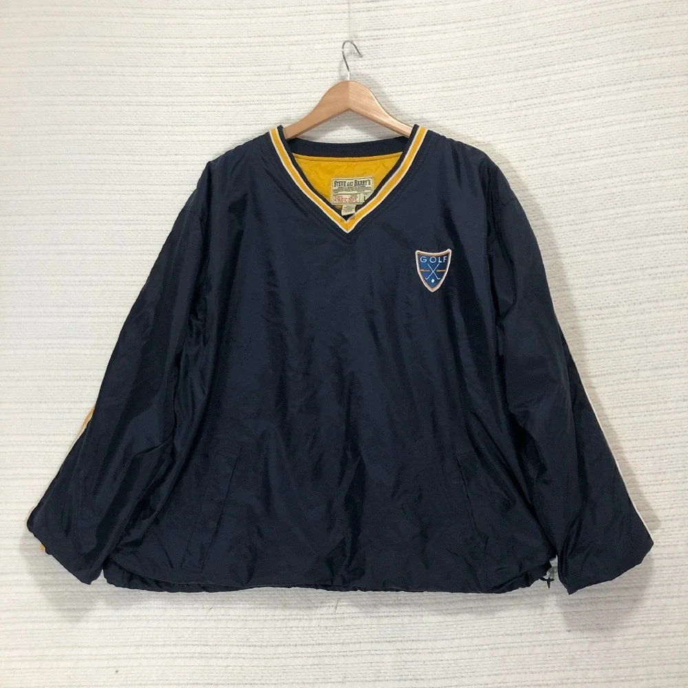 Steve and Barry's Golf Pullover‎ Windbreaker V-Neck Jacket Lightweight Large